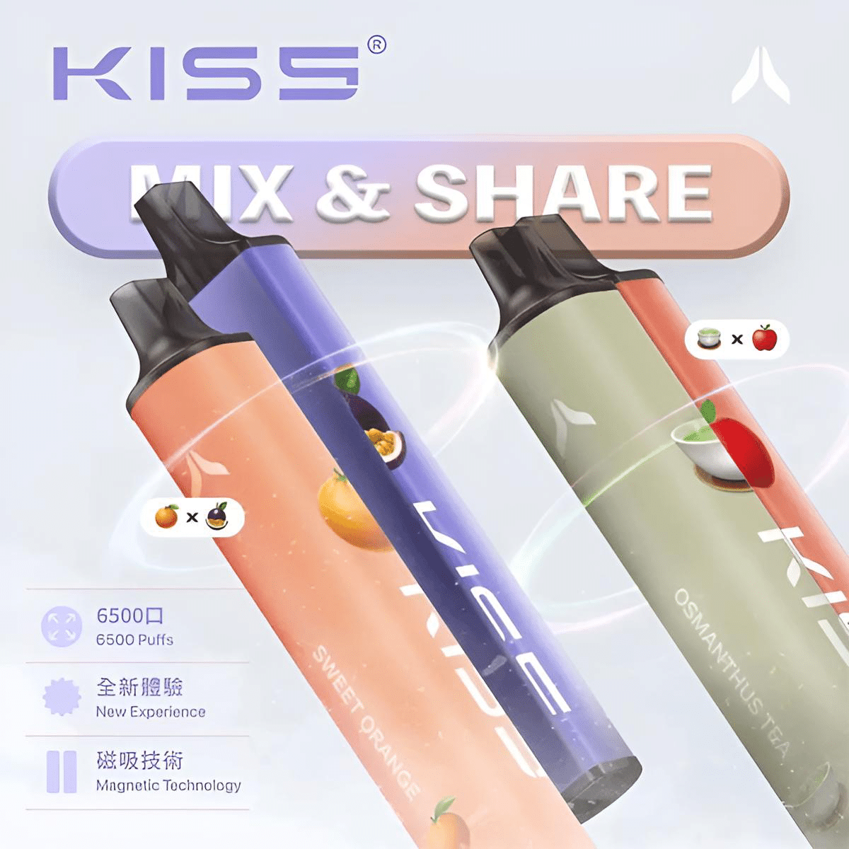 KIS 5 鎧斯5號6500口電子煙|MIXSHARE雙味切換一次性設計